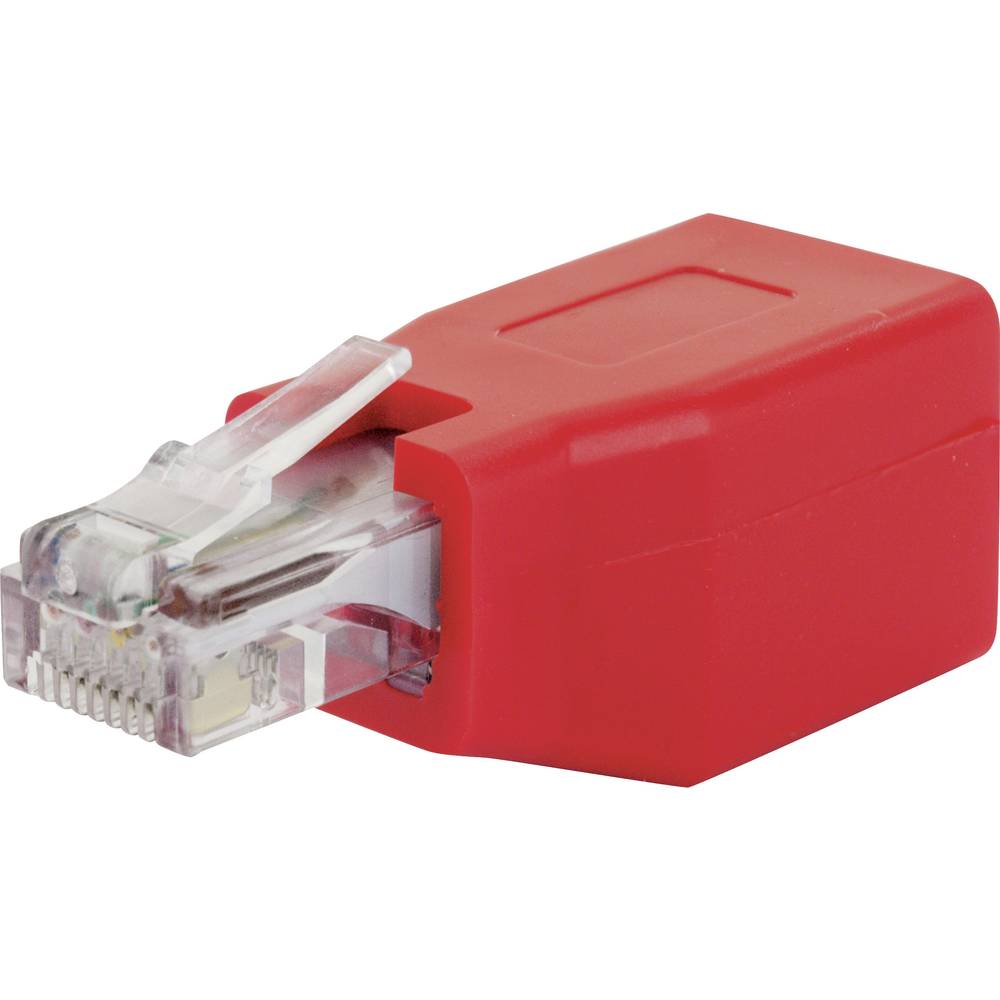 Schwaiger RJ45 síťový adaptér CAT 6 [1x RJ45 zásuvka - 1x RJ45 zástrčka] červená