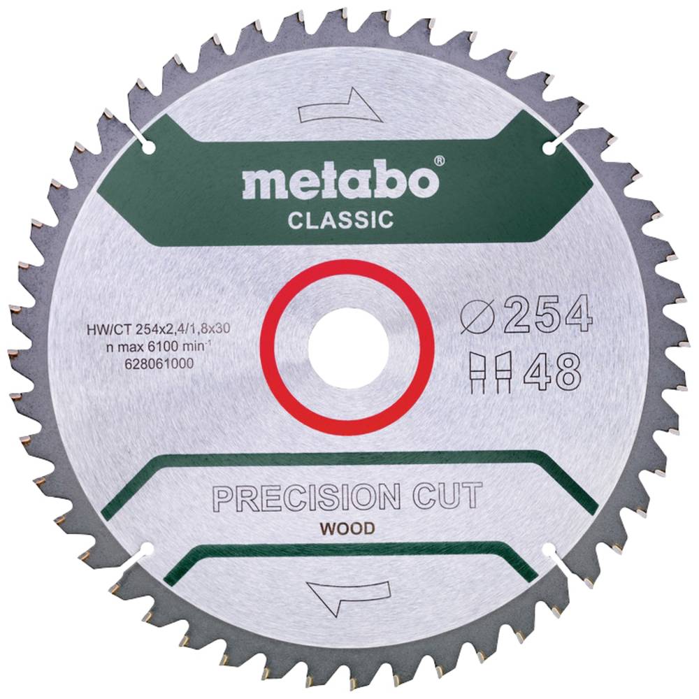 Metabo precision cut wood - classic 628061000 pilový kotouč 254 x 30 mm Počet zubů (na palec): 48 1 ks