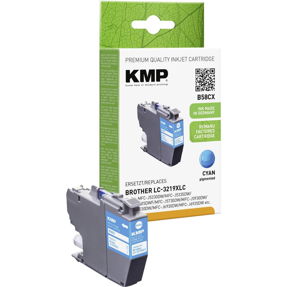 KMP Ink náhradní Brother LC-3219XLC kompatibilní azurová B58CX 1538,4003