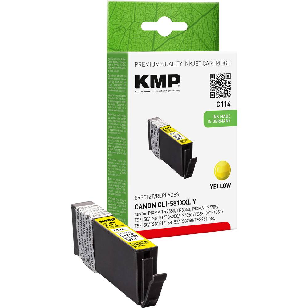 KMP Ink náhradní Canon CLI-581Y XXL kompatibilní žlutá C114 1578,0209