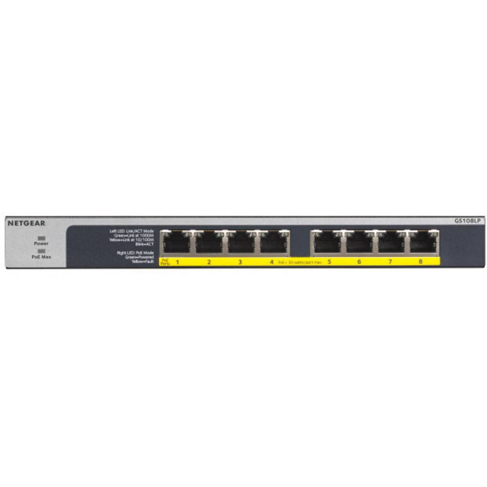 NETGEAR GS108LP-100EUS síťový switch RJ45, 8 portů, funkce PoE