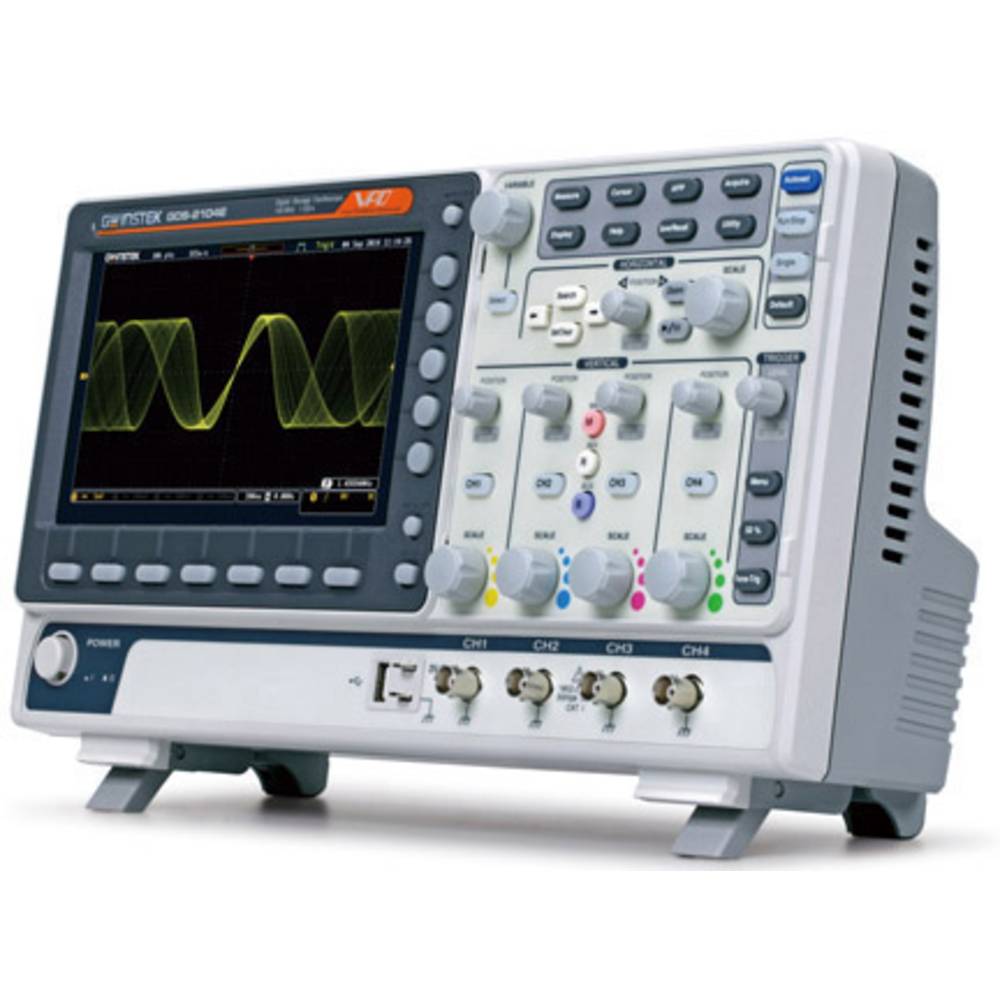 GW Instek GDS-2204E digitální osciloskop Kalibrováno dle (DAkkS) 200 MHz 4kanálový 1 GSa/s 8 Bit 1 ks