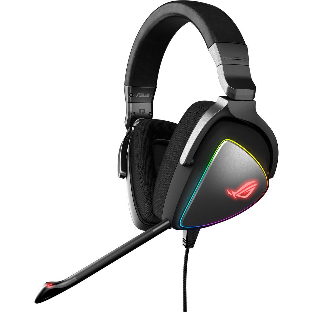 Asus ROG Delta Gaming Sluchátka Over Ear kabelová stereo černá Redukce šumu mikrofonu regulace hlasitosti, Vypnutí zvuku