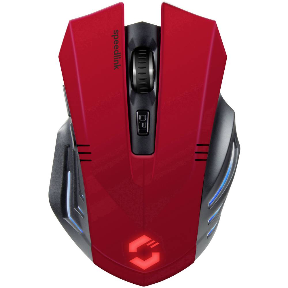 SpeedLink Fortus Wireless ergonomická herní myš USB optická červená, černá 5 tlačítko 2400 dpi s podsvícením, ergonomick