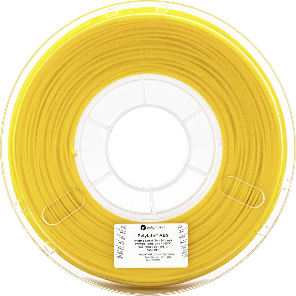 Polymaker 70176 vlákno pro 3D tiskárny ABS plast 2.85 mm 1000 žlutá PolyLite 1 ks