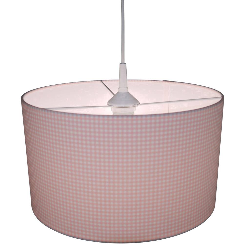 Niermann Vichykaro karo závěsné světlo úsporná žárovka, LED E27 60 W růžová, bílá