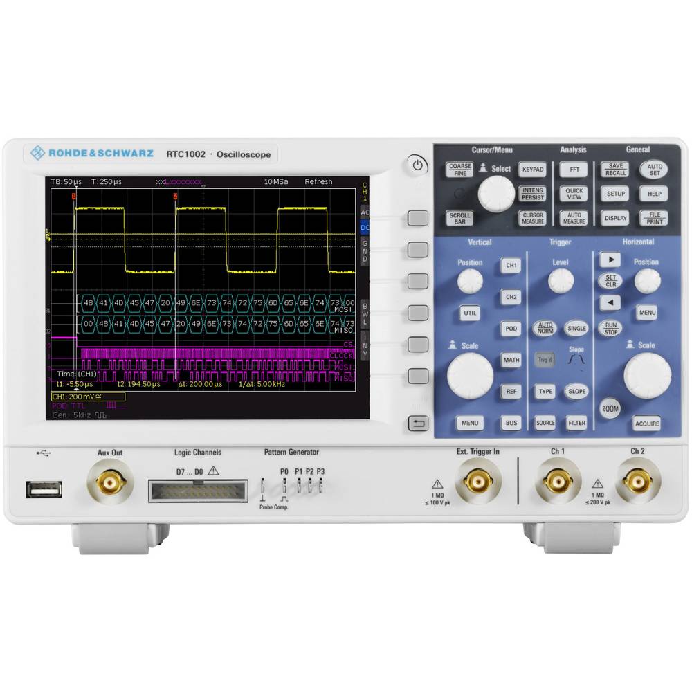 Rohde & Schwarz RTC1K-102M digitální osciloskop Kalibrováno dle (ISO) 100 MHz 2 GSa/s 2 Mpts 8 Bit 1 ks
