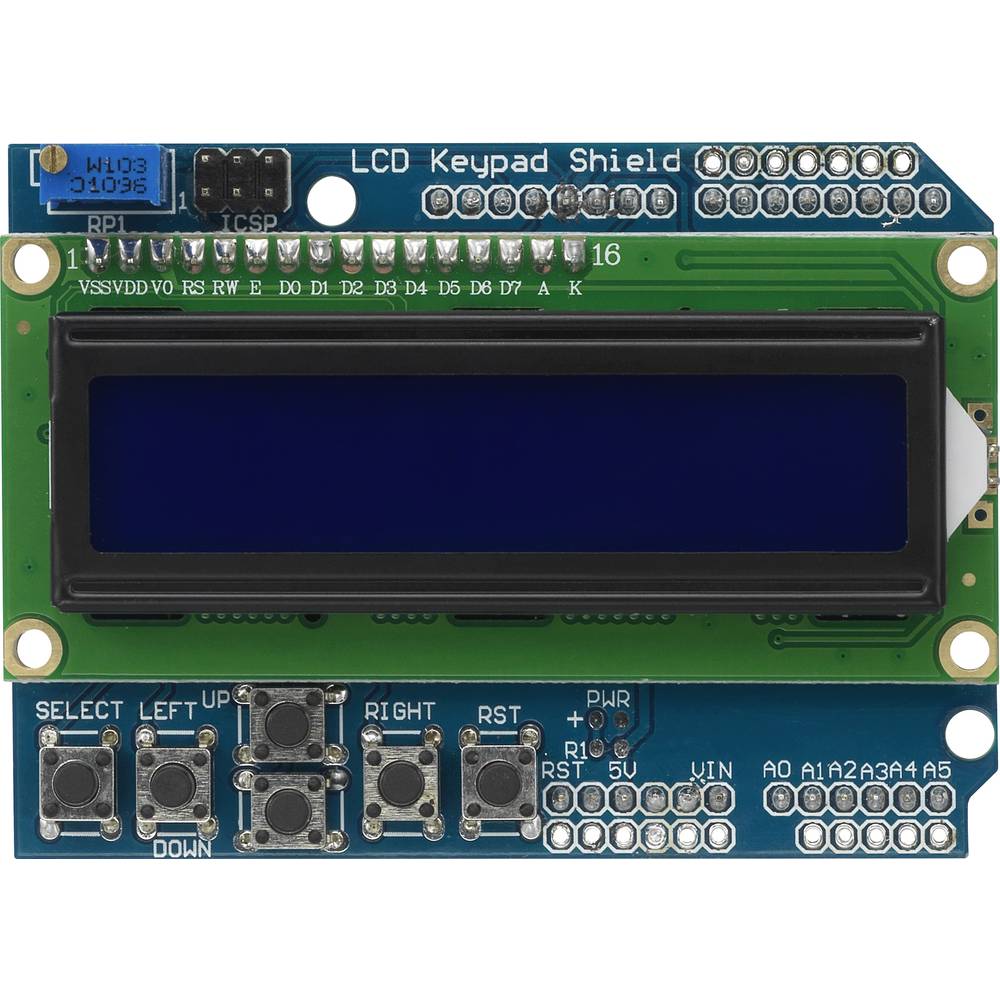 TRU COMPONENTS modul displeje 5.6 cm (2.22 palec) 16 x 2 Pixel Vhodné pro (vývojové sady): Arduino s podsvícením displej