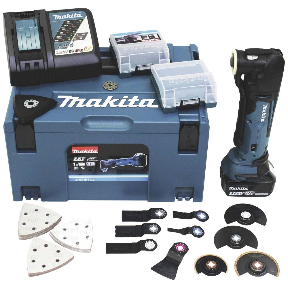 Makita DTM51RT1J3 DTM51RT1J3 akumulátorový multifunkční nástroj 18 V 5 Ah