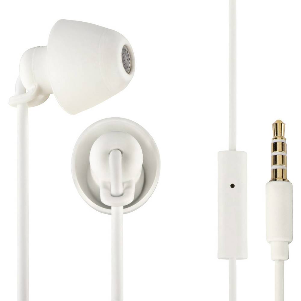 Thomson EAR3008W Piccolino špuntová sluchátka kabelová bílá Potlačení hluku headset, regulace hlasitosti