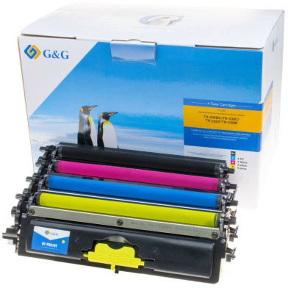 G&G náplň do tiskárny náhradní Brother TN-230BK, TN-230C, TN-230M, TN-230Y kompatibilní černá, purppurová, azurová, žlut