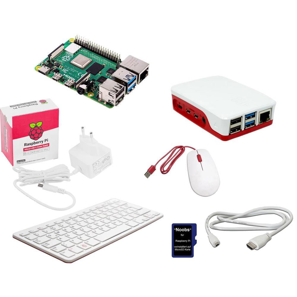Raspberry Pi® Desktop Kit Raspberry Pi® 4 B 4 GB 4 x 1.5 GHz vč. klávesnice, vč. myši, vč. Noobs OS, vč. napájecího zdro