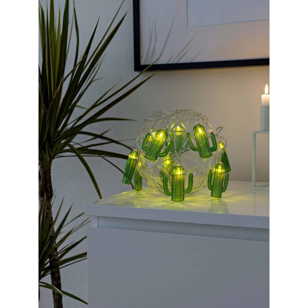 Konstsmide 3127-903 světelný řetěz s motivem kaktusy vnitřní na baterii Počet žárovek 10 LED teplá bílá Délka světel: 1.