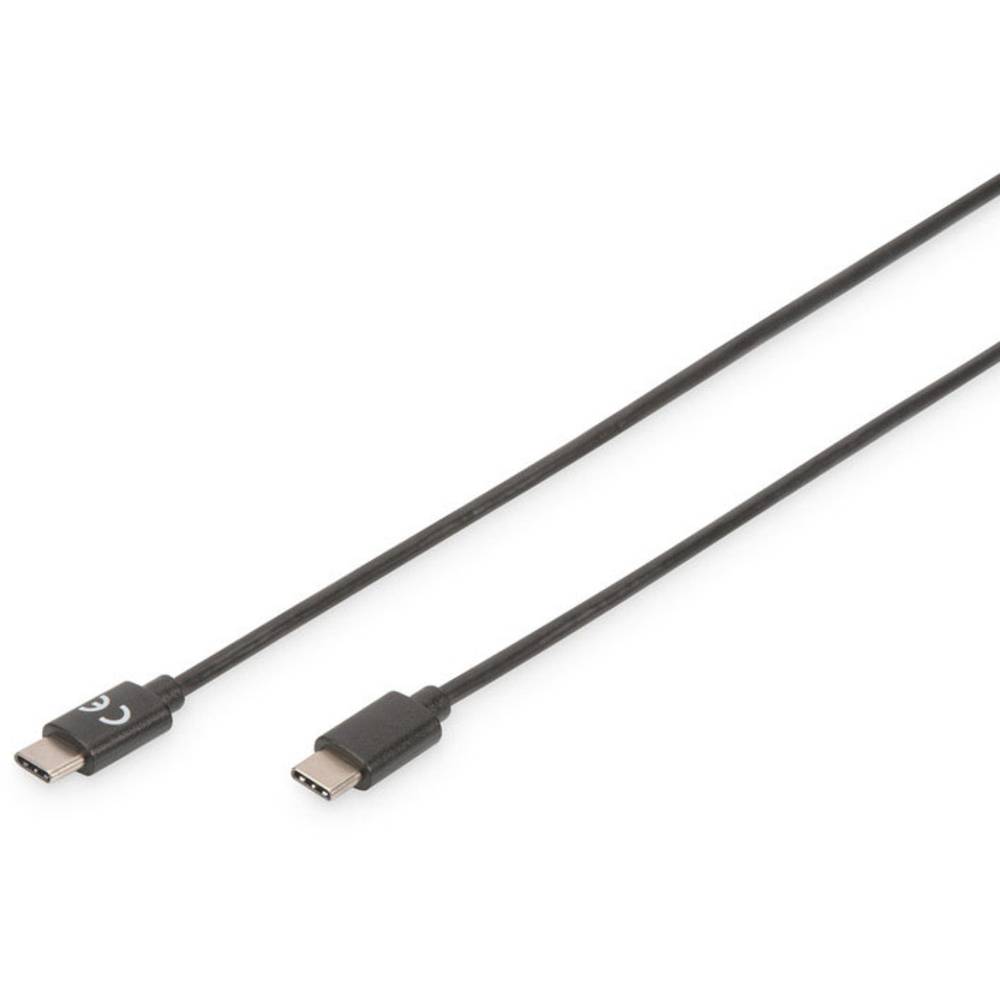 Digitus USB kabel USB 2.0 USB-C ® zástrčka, USB-C ® zástrčka 3.00 m černá flexibilní provedení, fóliové stínění, stínění