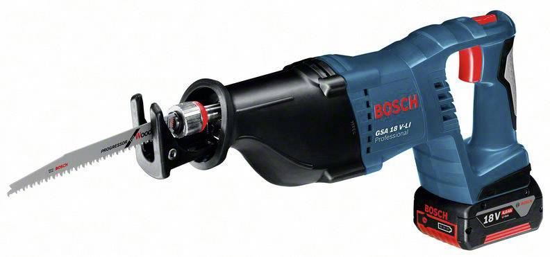 Bosch Professional GSA 18 V-LI akumulátorová šavlová pila, vč. 2x aku, vč. nabíječky, kufřík, 18 V, 5 Ah, 060164J00B