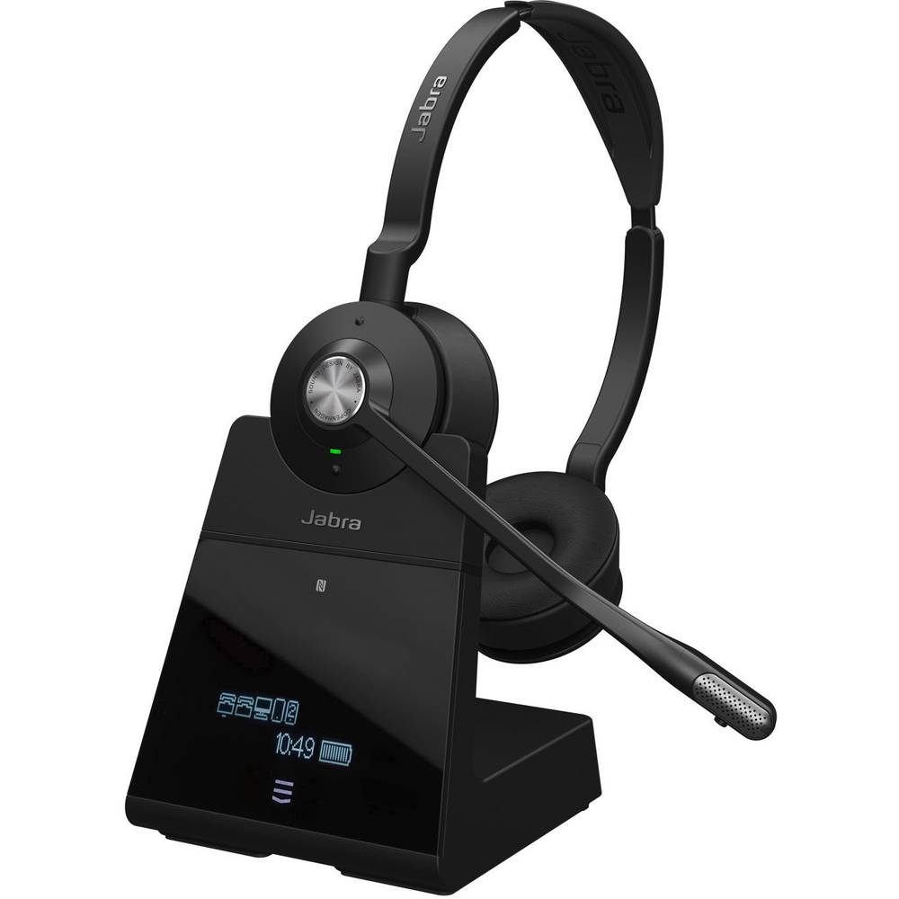 Jabra Engage 75 Stereo telefon Sluchátka On Ear Bluetooth®, DECT stereo černá Potlačení hluku Vypnutí zvuku mikrofonu