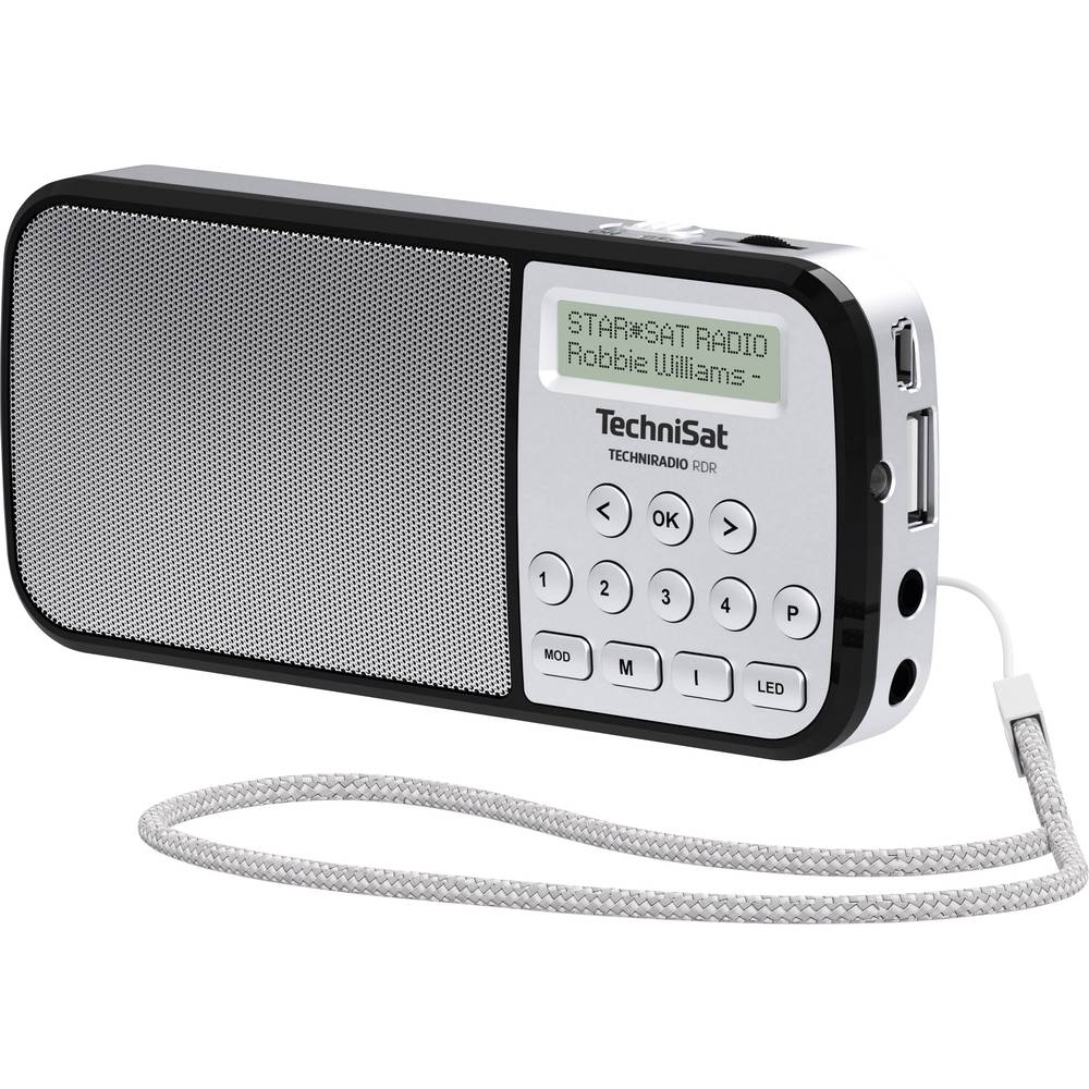 TechniSat Techniradio RDR kapesní rádio DAB+, FM AUX, USB stolní lampa stříbrná