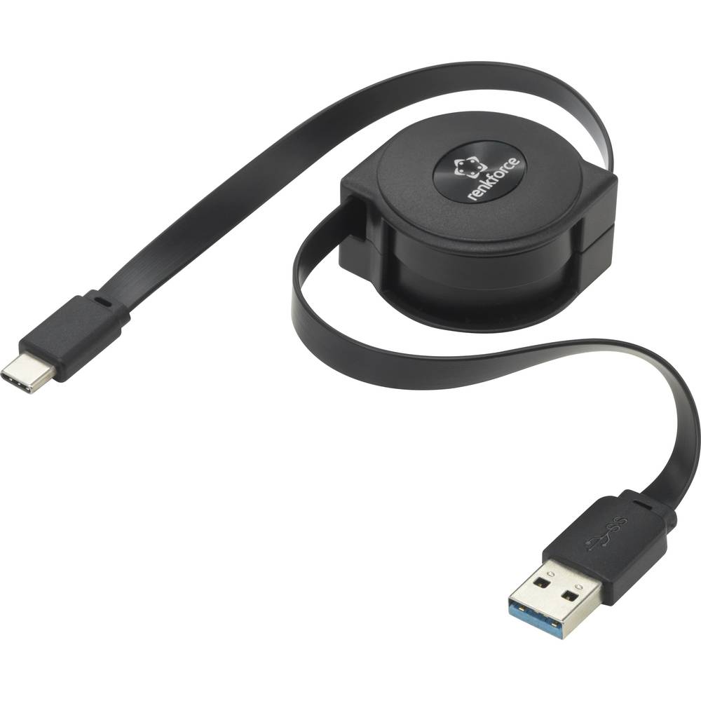 Renkforce USB kabel USB 3.2 Gen1 (USB 3.0 / USB 3.1 Gen1) USB-C ® zástrčka, USB-A zástrčka 0.80 m černá RF-4352328