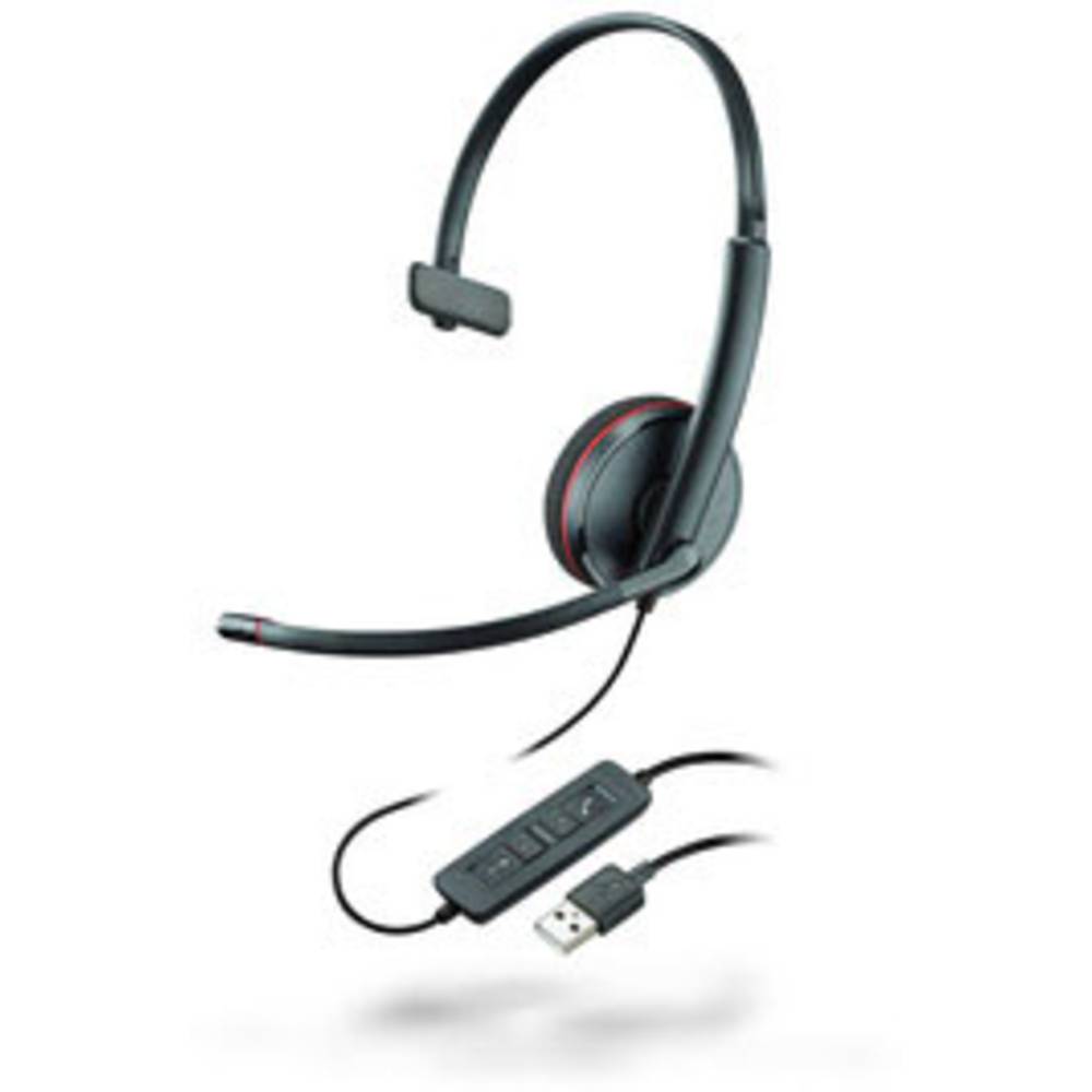 Plantronics Blackwire C3210 monaural USB telefon Sluchátka On Ear kabelová mono černá Vypnutí zvuku mikrofonu