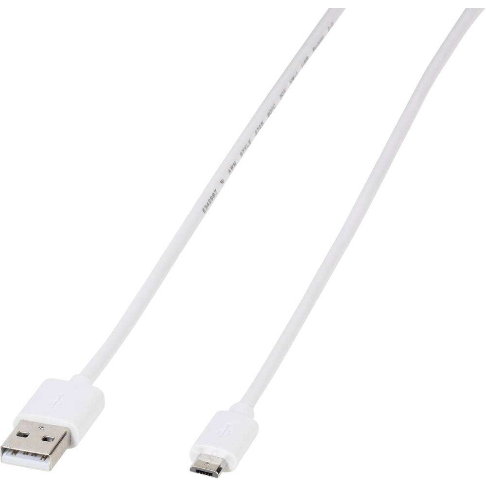Vivanco USB kabel USB 2.0 USB-A zástrčka, USB Micro-B zástrčka 1.00 m bílá 39451