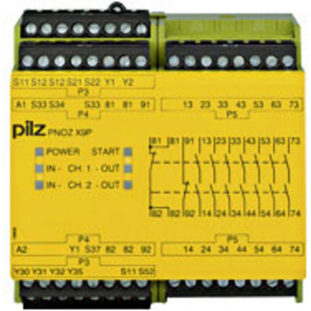 PILZ PNOZ X9P 24VDC 7n/o 2n/c 2so bezpečnostní relé, 24 V/DC, 7 spínacích kontaktů, 2 rozpínací kontakty, (š x v x h) 90