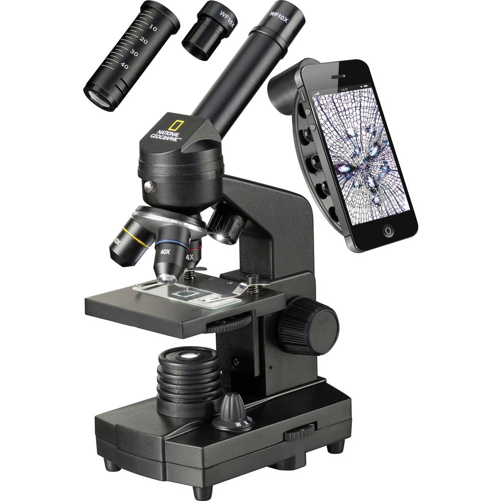 National Geographic 40x-1280x Mikroskop inkl. Smartphone Halterung mikroskop s procházejícím světlem monokulární 1280 x