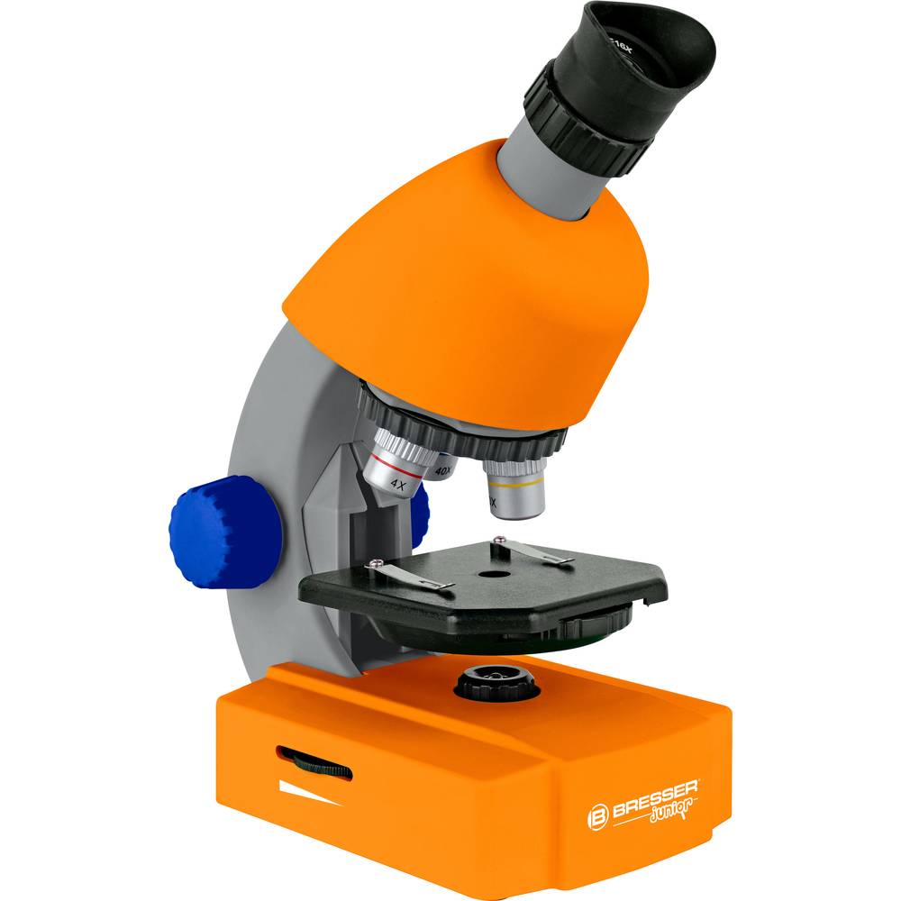 Bresser Optik Mikroskop Junior 40x-640x orange dětský mikroskop monokulární 640 x procházející světlo
