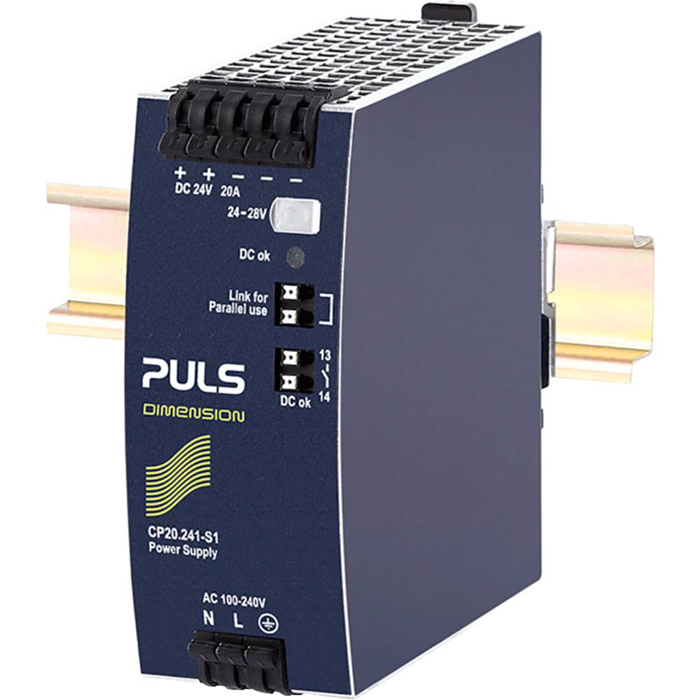 PULS Puls síťový zdroj na DIN lištu, 24 V, 20 A, 480 W, výstupy 1 x