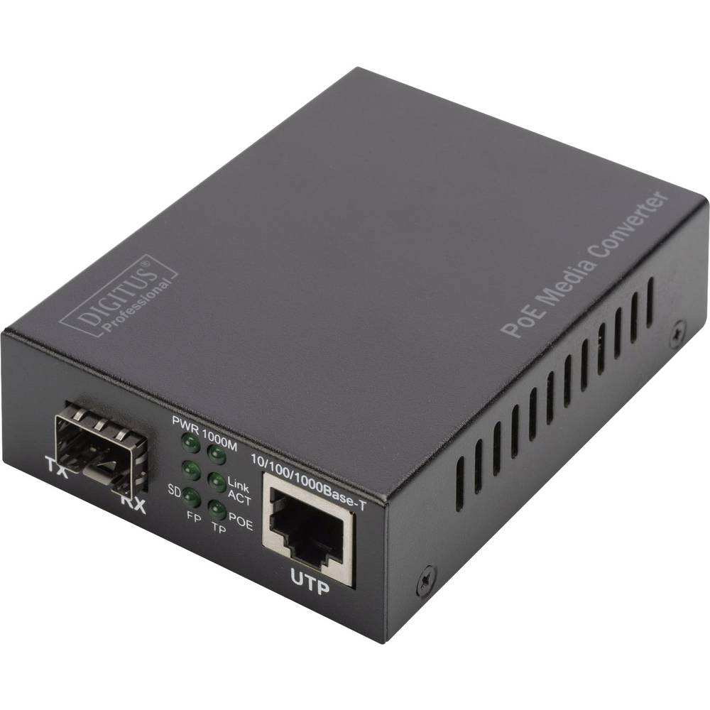 Digitus DN-82140 LAN 10/100/1000 MBit/s, SFP, IEEE 802.3z 1000BASE-LX, IEEE 802.3z 1000BASE-SX konvertor médií 10 / 100