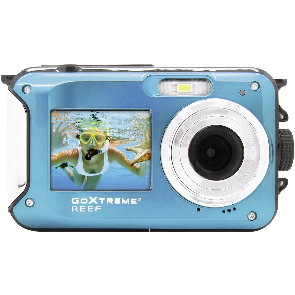 GoXtreme Reef Blue digitální fotoaparát 24 Megapixel modrá Full HD videozáznam, vodotěsný do 3 m, voděodolný, odolný pro