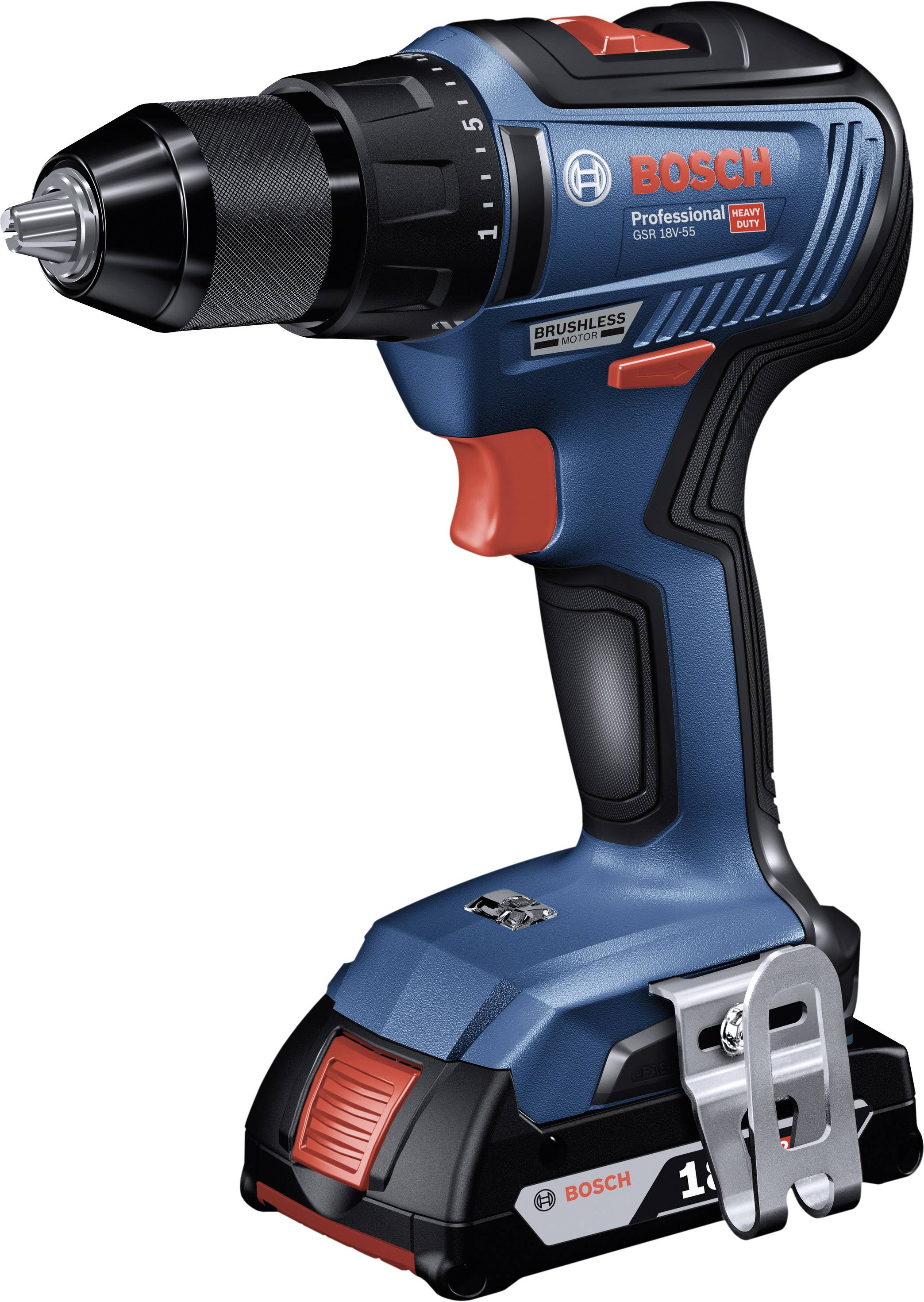 Bosch Professional GSR 18V-55 Solo aku vrtací šroubovák, 18 V Li-Ion bez akumulátoru, 06019H5202