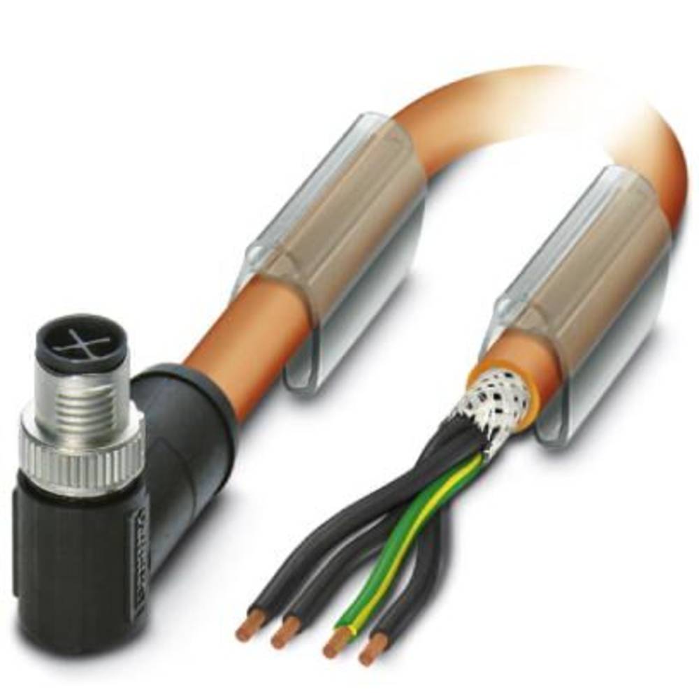 Phoenix Contact SAC-4P-M12MRS/ 3,0-PUR PE SH připojovací kabel pro senzory - aktory, 1424109, piny: 4, 3.00 m, 1 ks