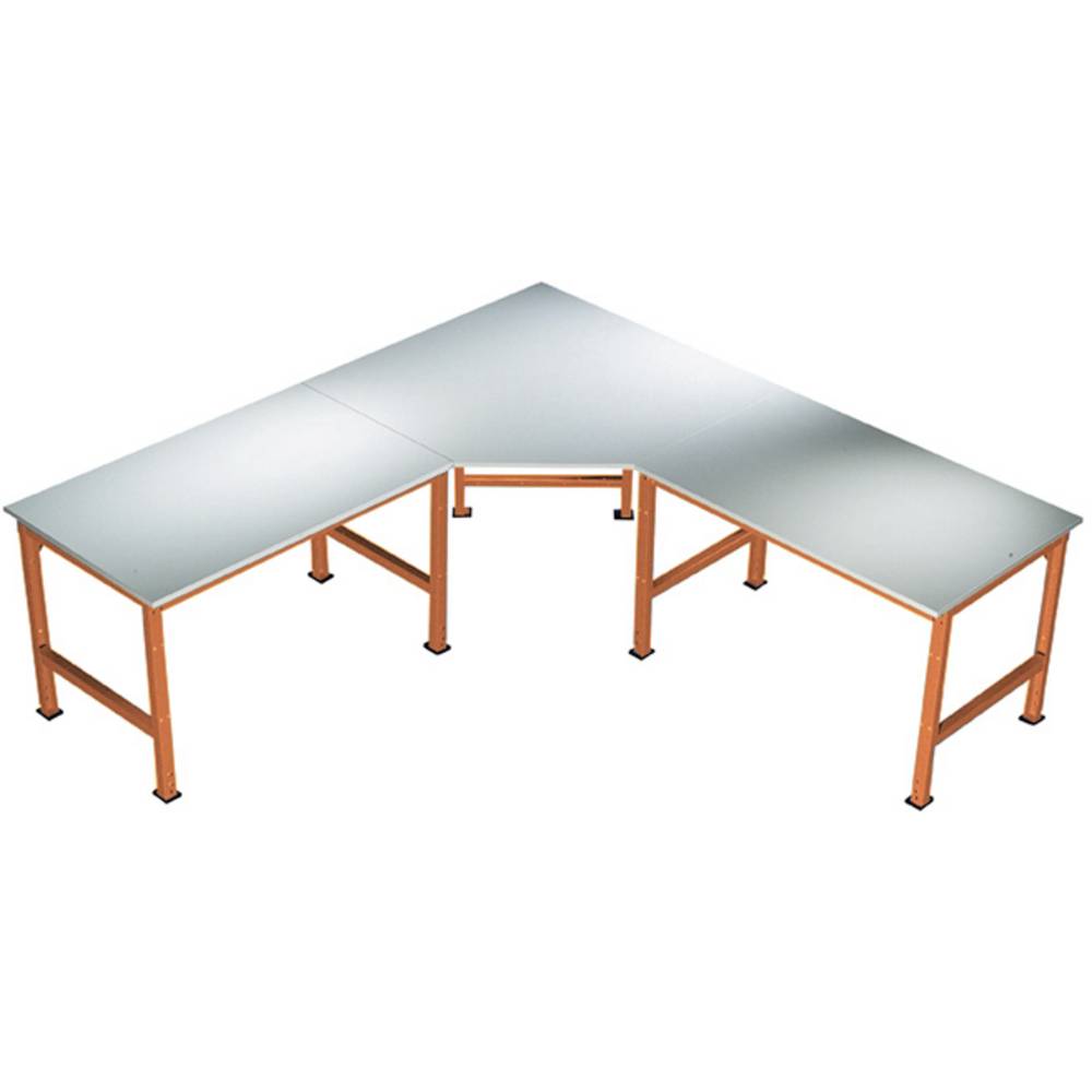 Manuflex AU0032.2001 Univerzální Funfeck-Verkettungselement s linoleum deska, na stůl hloubka = 600 mm červenooranžová (