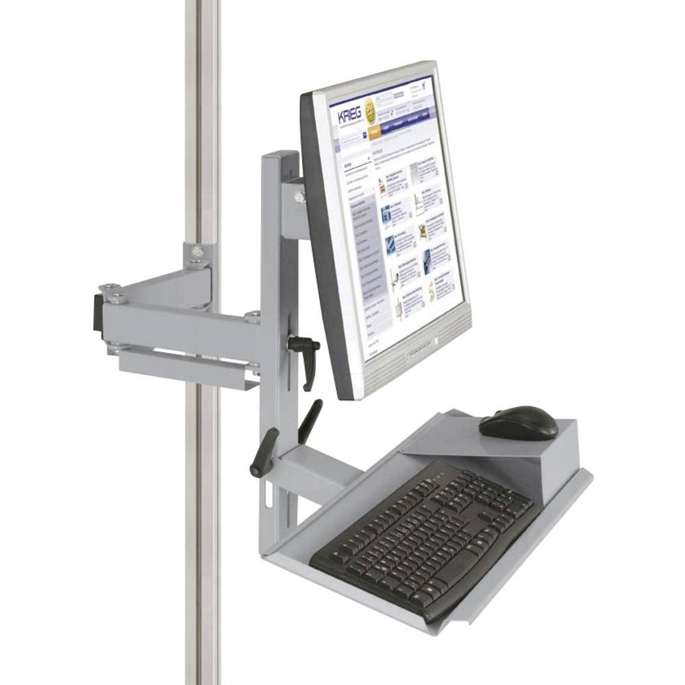 Manuflex ZB8287.9006 Ergonomie monitor nosič pro CANTOLAB a hliník s klávesnice a myši plochou, VESA adaptér 75 mm