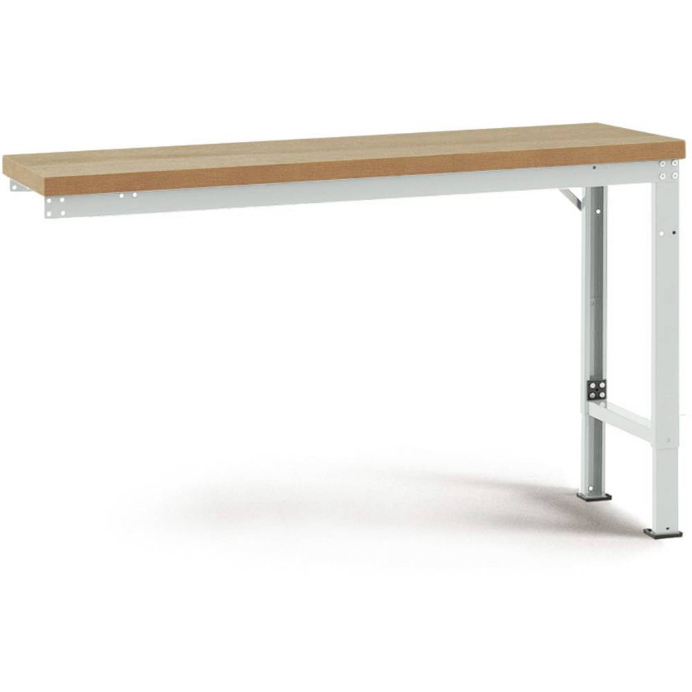 Manuflex WP7014.7035 Přístavný stůl PROFI speciální s multiplex deska, Šxhxv = 1500 x 700 x 740-1040 mm