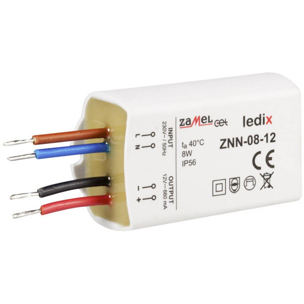 Zamel ZNN-08-12 LED driver konstantní napětí 8 W 0.66 A 12 V/DC přepětí 1 ks