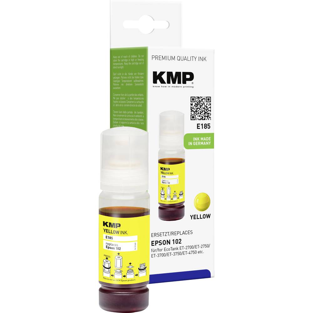 KMP Ink refill náhradní Epson 102, T03R4 kompatibilní žlutá E185 1642,0009