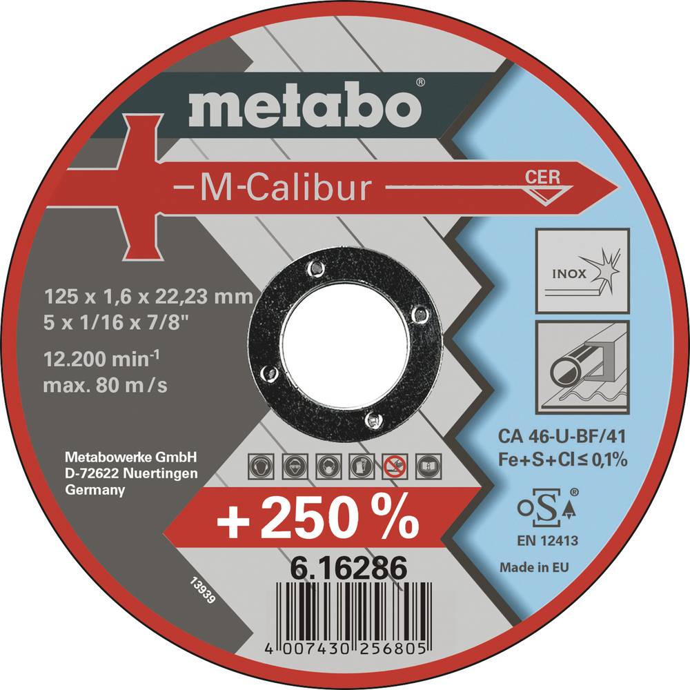 Metabo M-Calibur 616286000 řezný kotouč rovný 125 mm 25 ks nerezová ocel