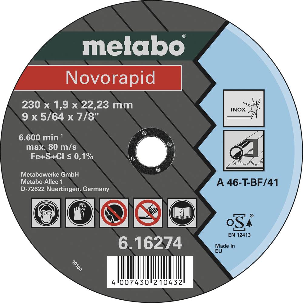 Metabo Novorapid 616274000 řezný kotouč rovný 230 mm 25 ks kov