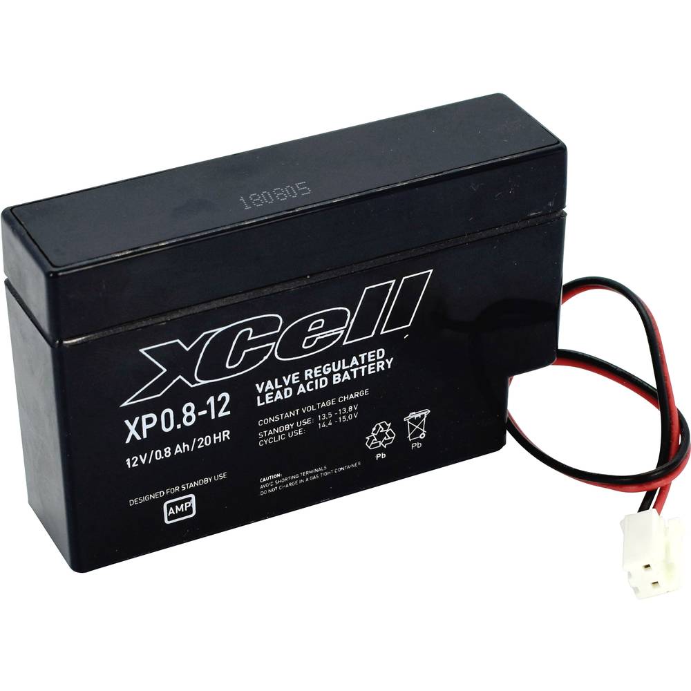 XCell XP0.812JST XCEXP0.812JST olověný akumulátor 12 V 0.8 Ah olověný se skelným rounem (š x v x h) 96 x 62 x 25 mm JST