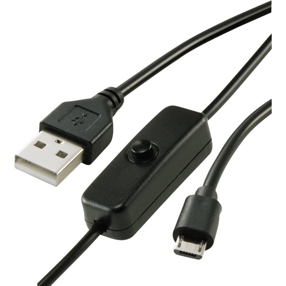 Renkforce Napájecí kabel Raspberry Pi, BBC micro:bit [1x USB 2.0 zástrčka A - 1x micro USB 2.0 zástrčka B] 1.00 m černá