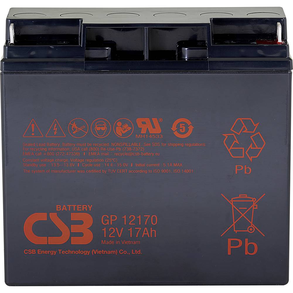 CSB Battery GP 12170 Standby USV GP12170I1 olověný akumulátor 12 V 17 Ah olověný se skelným rounem (š x v x h) 181 x 167