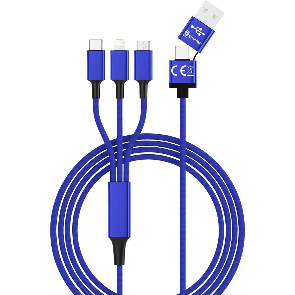 Smrter Nabíjecí kabel USB USB 2.0 USB-A zástrčka, USB-C ® zástrčka, Apple Lightning konektor, USB Micro-B zástrčka 1.20
