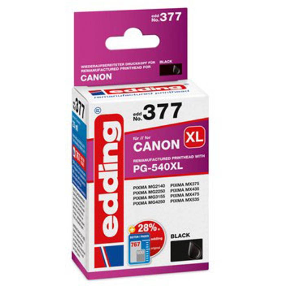 Edding Ink náhradní Canon PG-540 XL kompatibilní černá EDD-377 18-377