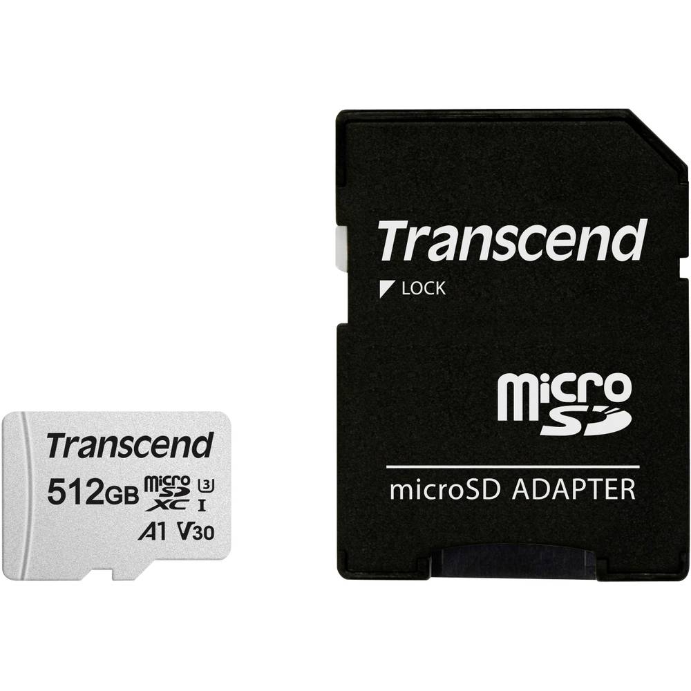 Transcend Premium 300S paměťová karta microSDXC 512 GB Class 10, UHS-I, UHS-Class 3, v30 Video Speed Class, A1 Applicati