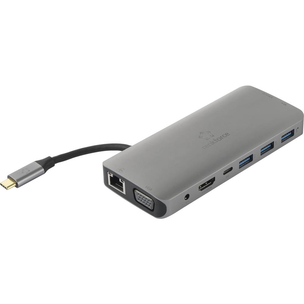 Renkforce RF-4533846 USB-C™ notebook dokovací stanice Vhodné pro značky (dokovací stanice pro notebook): univerzální, Apple MacBook vč. funkce nabíjení