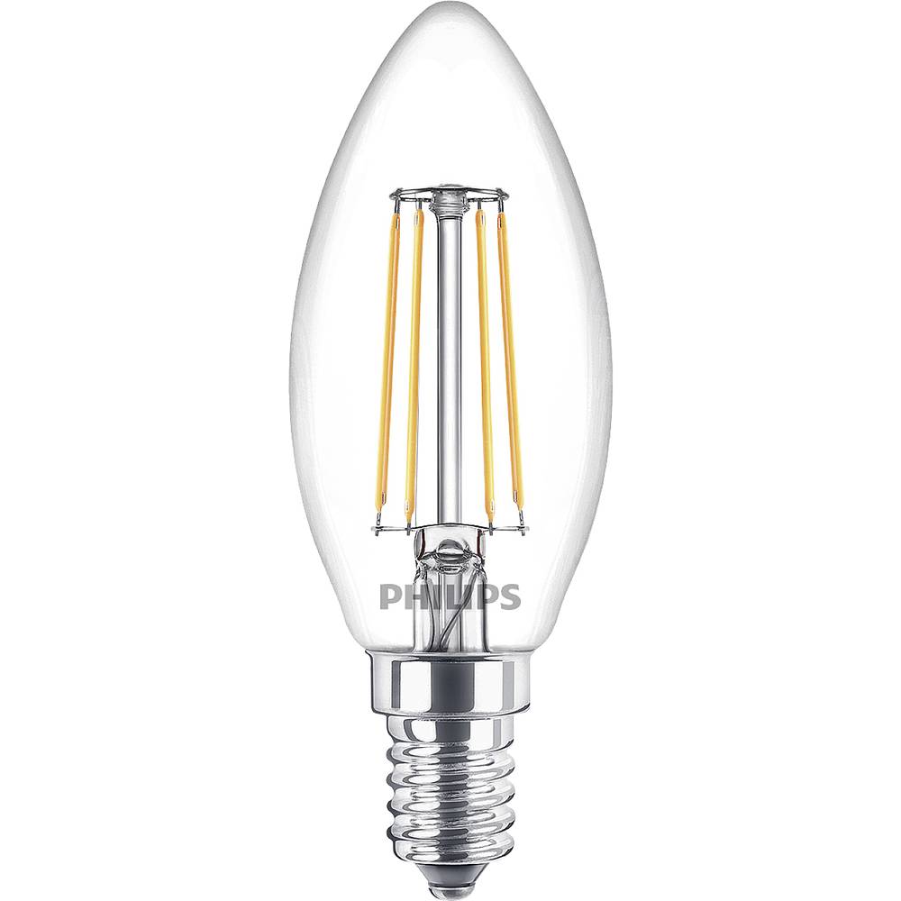 Philips Lighting 76307700 LED Energetická třída (EEK2021) F (A - G) E14 svíčkový tvar 4.3 W = 40 W teplá bílá (Ø x d) 3.