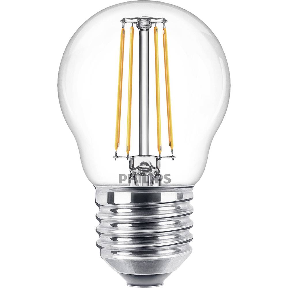 Philips Lighting 76317600 LED Energetická třída (EEK2021) F (A - G) E27 kapkový tvar 4.3 W = 40 W teplá bílá (Ø x d) 4.5