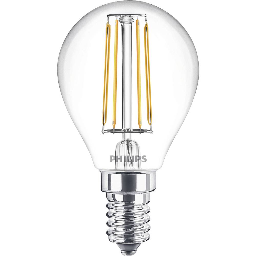 Philips Lighting 76315200 LED Energetická třída (EEK2021) F (A - G) E14 kapkový tvar 4.3 W = 40 W teplá bílá (Ø x d) 4.5