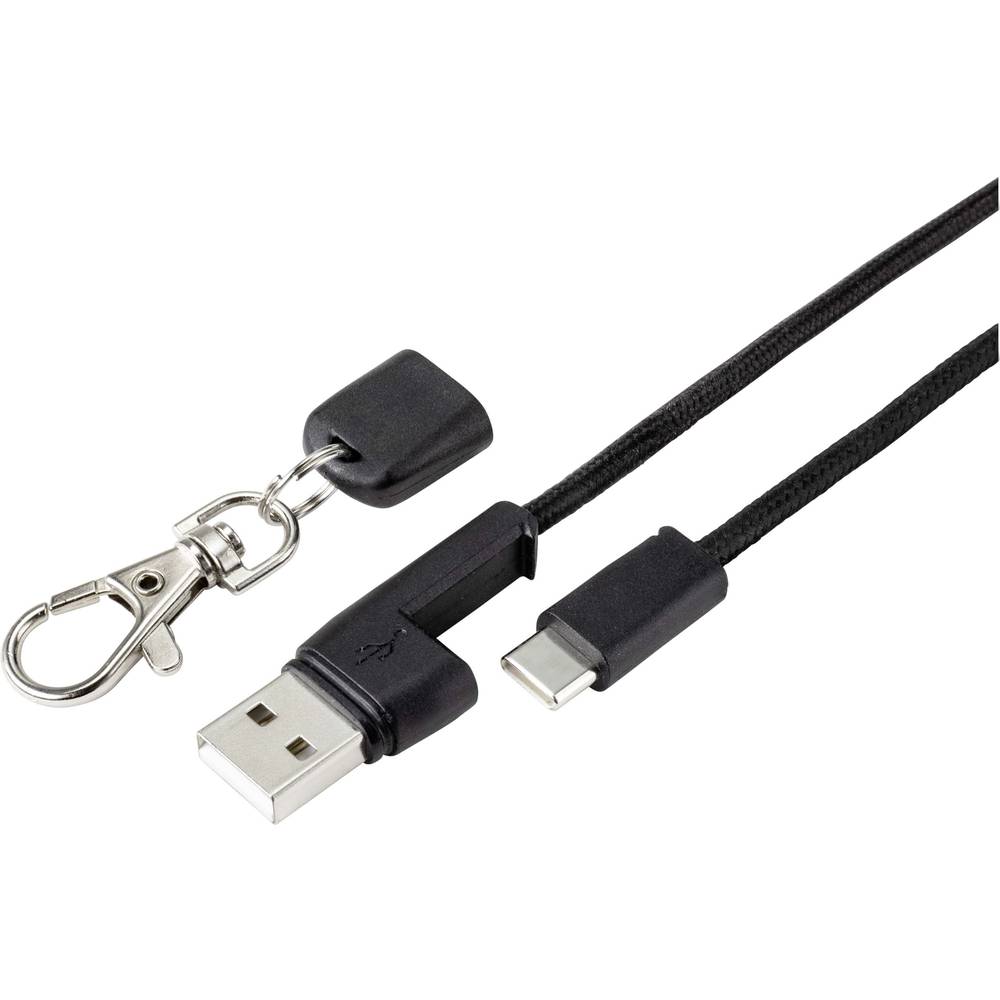 Renkforce USB kabel USB 2.0 USB-A zástrčka, USB-C ® zástrčka 0.95 m černá pozlacené kontakty RF-4538142